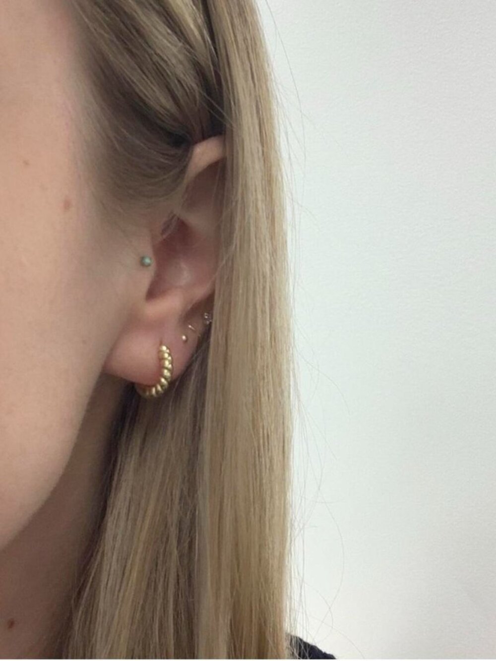 The Barbara Delicate Collection Twisted gold Plated Huggie Hoop Earrings hoops